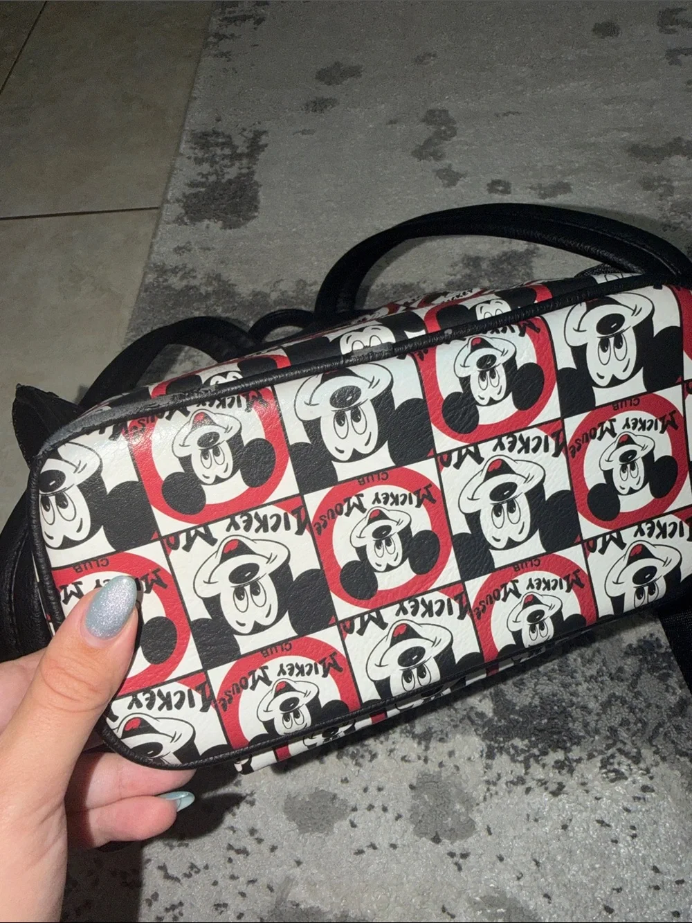 Loungefly Mickey Mouse Club Checker Mini Backpack - Black, White & Red